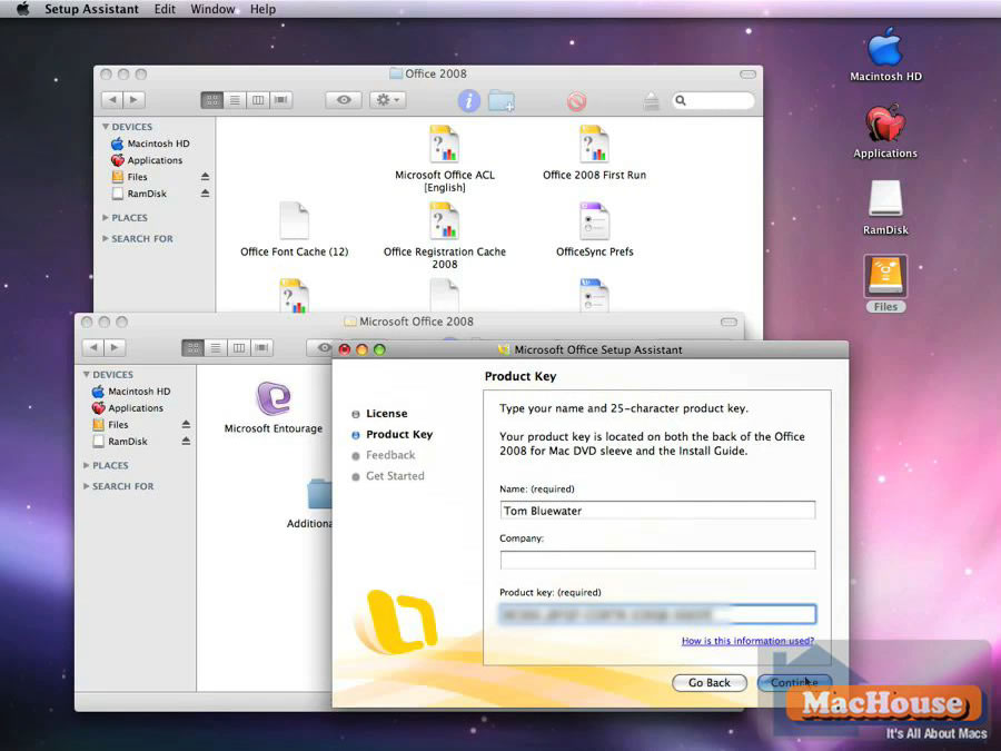 what is microsoft office setup assistant version 2008 for mac